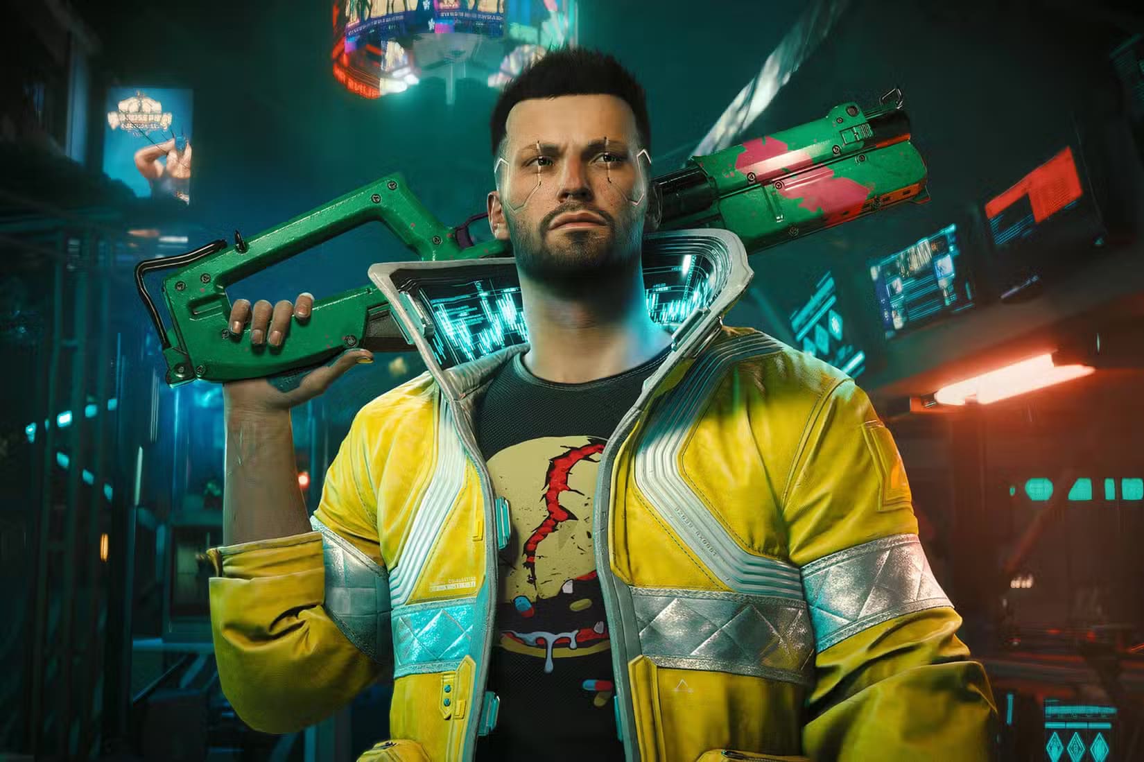 cyberpunk-2077-man-with-weapon-behind-head-1 10 ألعاب تحولت من سيئة إلى رائعة وتستحق التجربة الآن
