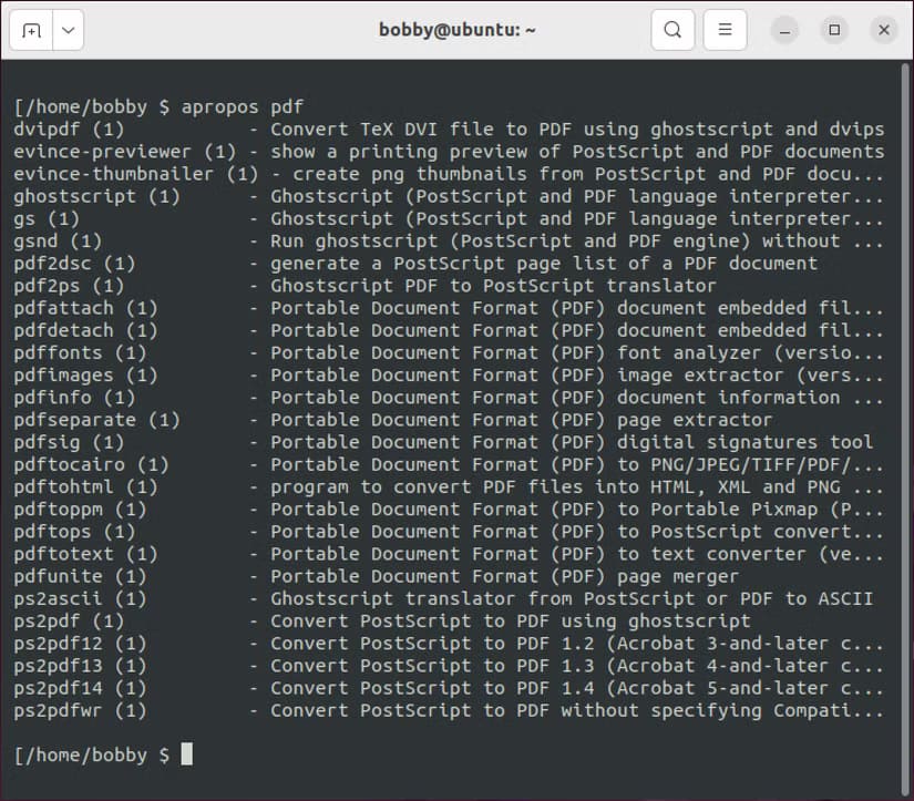 linux-apropos-pdf أفضل الطرق لتسريع تعلم سطر أوامر Linux بفعالية
