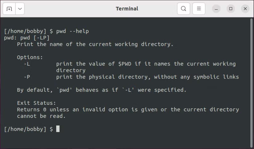 linux-pwd-help أفضل الطرق لتسريع تعلم سطر أوامر Linux بفعالية