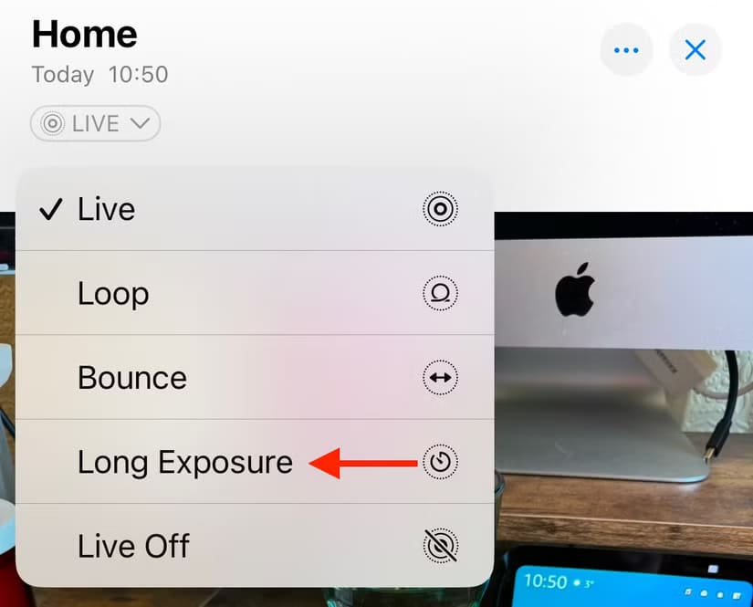 long-exposure-option-in-photos-app-on-iphone طريقة التقاط صور بتعرض طويل على iPhone بخطوات بسيطة