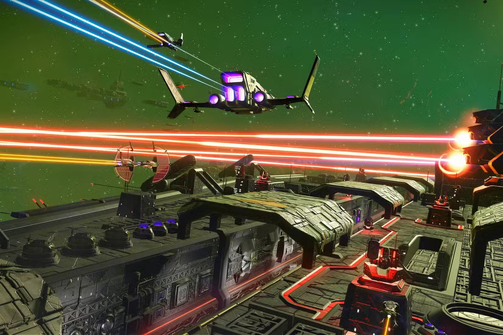 no-mans-sky-fighting-a-huge-ship 10 ألعاب تحولت من سيئة إلى رائعة وتستحق التجربة الآن