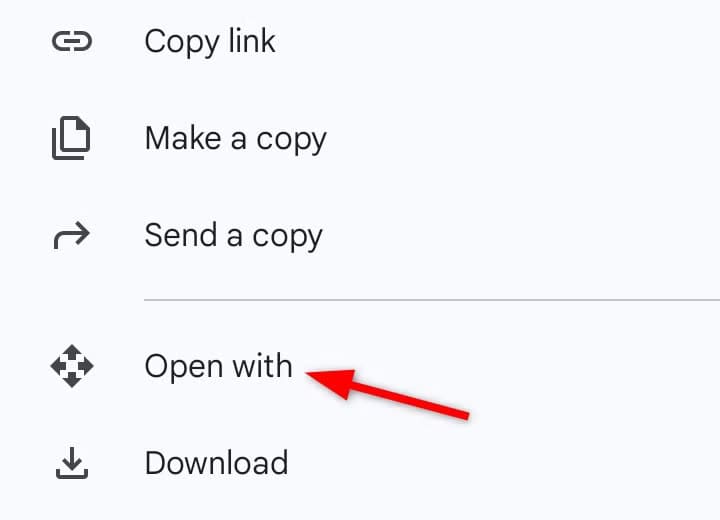 opening-file-with-third-party-option-in-drive-android-app ميزات مفيدة في Google Drive على Android لاستخدام أكثر إنتاجية