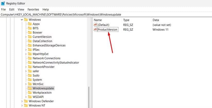 productversion-string-value-in-the-registry-editor كيفية تنزيل وتثبيت تحديث Windows 11 24H2 بسهولة