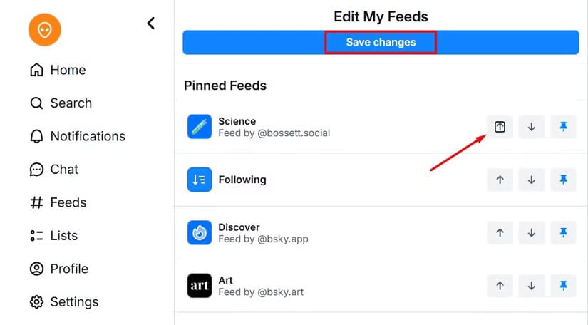 save-changes-option-in-bluesky دليل المبتدئين لاستخدام Bluesky خطوة بخطوة