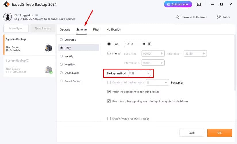 scheme-tab-in-easeus-todo-tool طرق فعّالة لنسخ نظام Windows احتياطيًا على وحدة تخزين خارجية بأمان