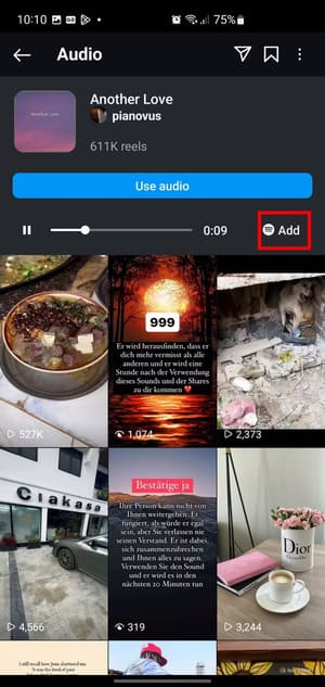 screenshot_20241030-221049_instagram طريقة نقل الأغاني من Instagram إلى Spotify بخطوات بسيطة