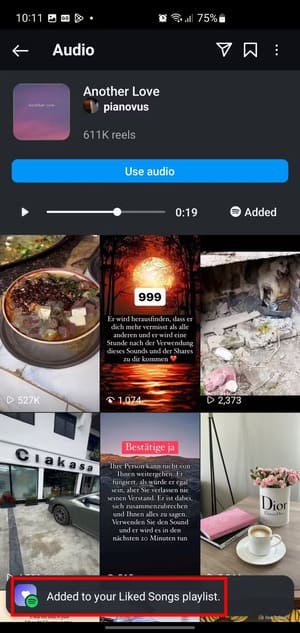 screenshot_20241030-221124_instagram طريقة نقل الأغاني من Instagram إلى Spotify بخطوات بسيطة