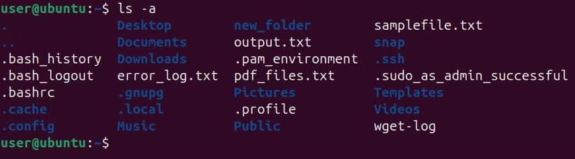 showing-hidden-files-in-terminal طرق التنقل بسهولة في نظام ملفات Linux باستخدام سطر الأوامر