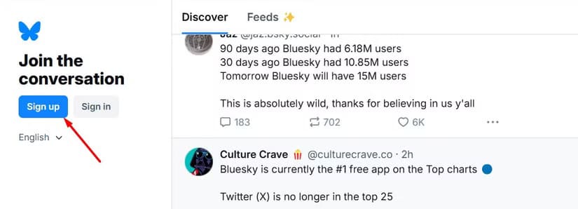 sign-up-option-in-bluesky دليل المبتدئين لاستخدام Bluesky خطوة بخطوة