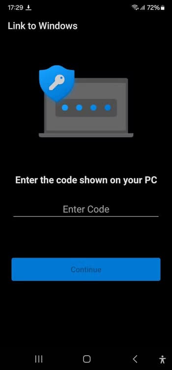 the-link-to-windows-code-prompt طريقة عكس شاشة هاتف Android على الكمبيوتر باستخدام Windows بكل سهولة