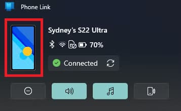 the-phone-link-screen-mirroring-button طريقة عكس شاشة هاتف Android على الكمبيوتر باستخدام Windows بكل سهولة