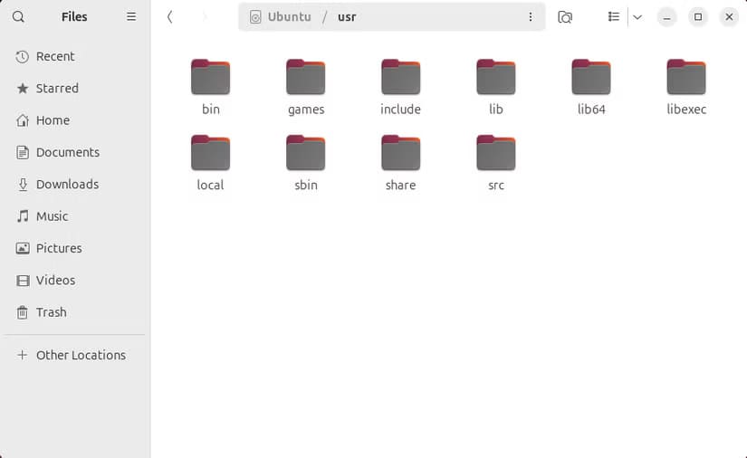 the-usr-directory-in-a-file-browser-on-ubuntu-linux فهم هيكل الدليل في لينكس: دليل مبسط للمبتدئين