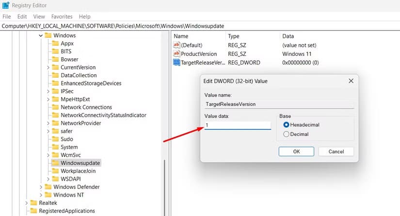 value-data-field-of-the-dword-value كيفية تنزيل وتثبيت تحديث Windows 11 24H2 بسهولة