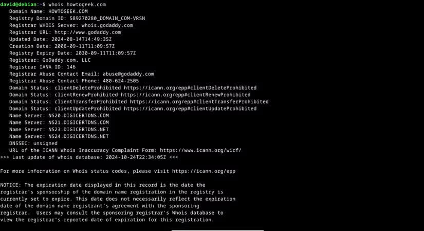 whois-howtogeek-3 أهم أوامر الشبكات التي يحتاج كل مستخدم Linux لمعرفتها