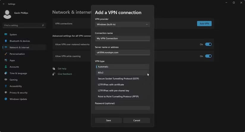windows-11-add-vpn-connection-manual-vpn-config طرق فعالة لحماية جهازك على شبكة Wi-Fi العامة في نظام Windows