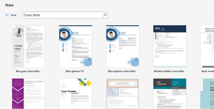 word-s-cover-letter-templates خطوات إعداد خطاب تقديمي احترافي في Microsoft Word