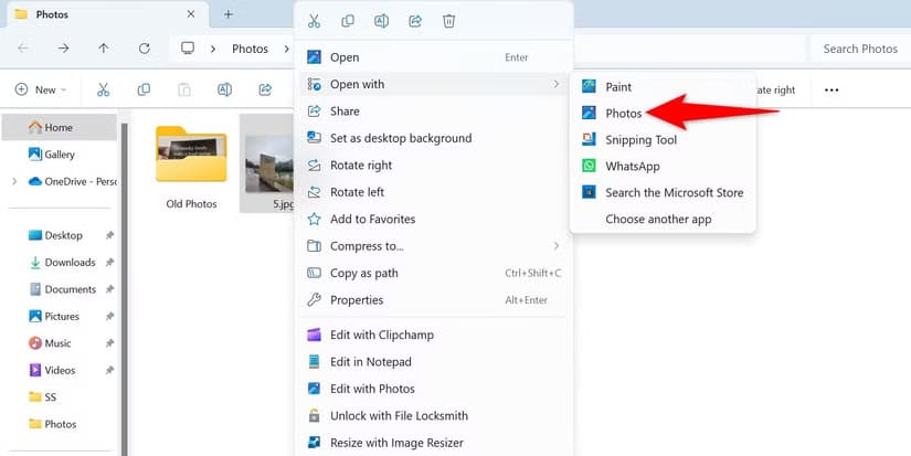 1-photos-open-image طرق سهلة لتغيير حجم الصور على Windows 11