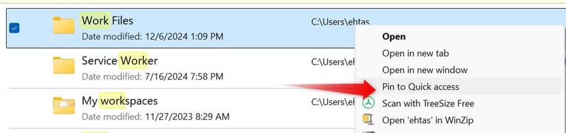 1-pinning-a-folder-to-quick-access-in-windows أفضل النصائح لتنظيم ملفاتك بسهولة على جهاز الكمبيوتر بنظام Windows