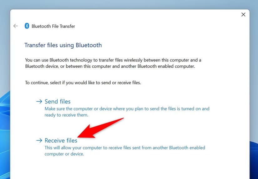 11-receive-files-via-bluetooth مشاركة الملفات عبر البلوتوث على Windows 11 بخطوات بسيطة وسهلة