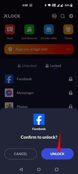 12-app-lock-unlock-app أسهل طرق قفل وإخفاء التطبيقات على هواتف Android