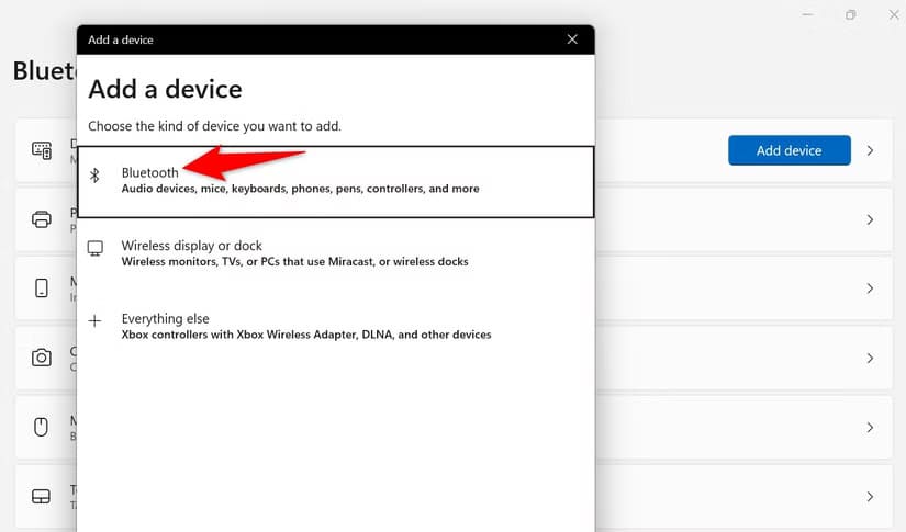 3-bluetooth-device-windows-11 مشاركة الملفات عبر البلوتوث على Windows 11 بخطوات بسيطة وسهلة