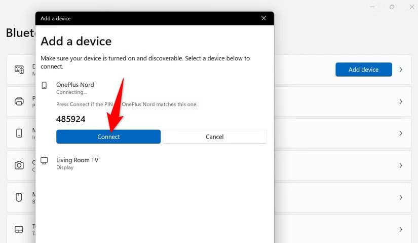 4-confirm-bluetooth-code مشاركة الملفات عبر البلوتوث على Windows 11 بخطوات بسيطة وسهلة