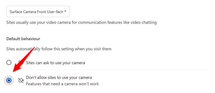 6-blocking-websites-from-using-the-camera-in-chrome إعدادات Chrome التي يفضل تعطيلها لتحسين الأداء والخصوصية