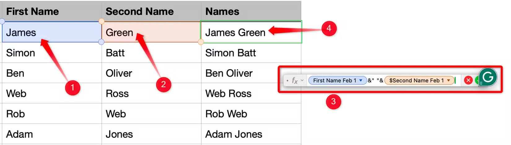 6-combining-data-of-two-columns-in-apple-numbers وظائف وميزات أساسية في Apple Numbers لتحسين إنتاجيتك