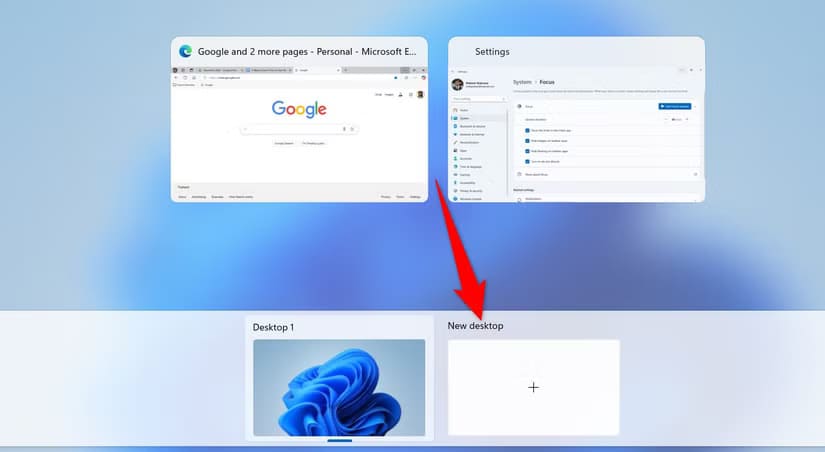 6-create-virtual-desktop أفضل الطرق لتسريع أداء جهاز الكمبيوتر على نظام ويندوز 11