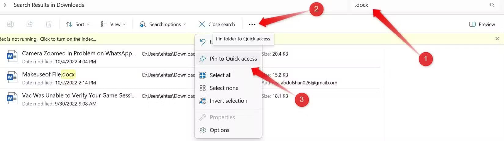 6-pinning-a-search-to-quick-access-on-windows أفضل النصائح لتنظيم ملفاتك بسهولة على جهاز الكمبيوتر بنظام Windows