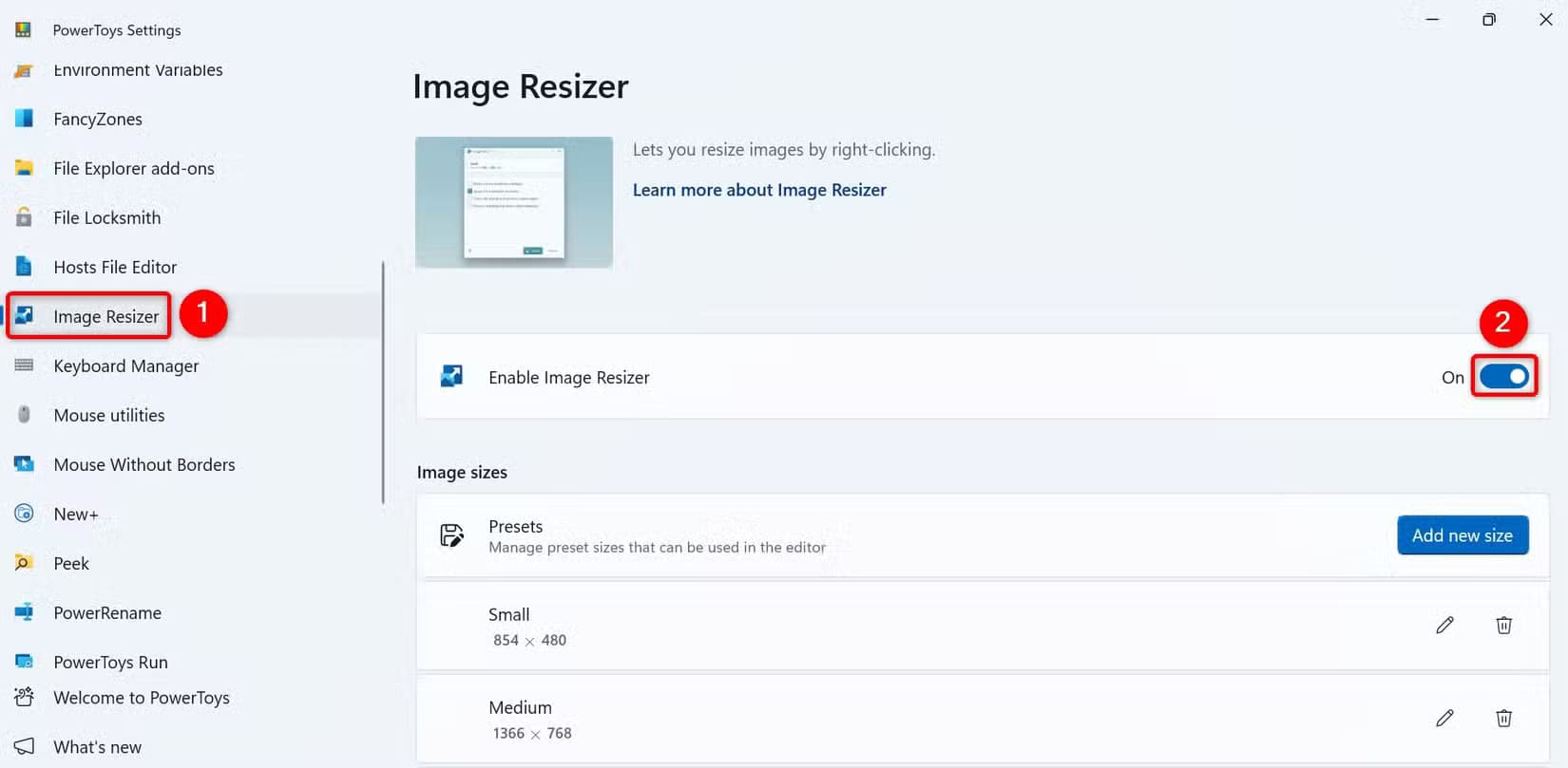 7-image-resizer-enable طرق سهلة لتغيير حجم الصور على Windows 11