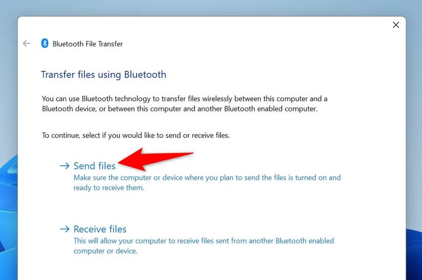 7-send-files-via-bluetooth مشاركة الملفات عبر البلوتوث على Windows 11 بخطوات بسيطة وسهلة
