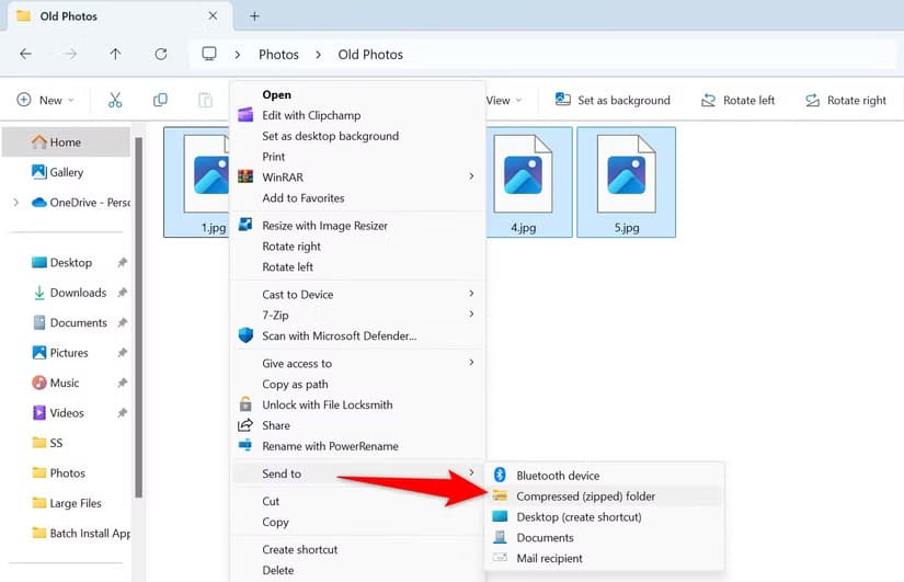 8-make-zip-from-files طرق فعّالة لتسريع نقل الملفات على Windows 11 وتحسين الأداء