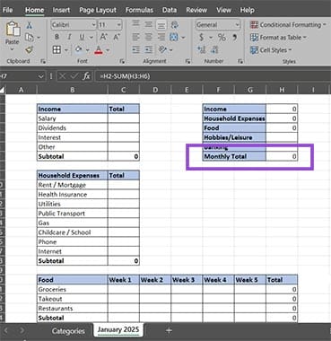 Create-a-Monthly-Budget-Tracker-in-Excel-Manually-11 خطوات بسيطة لإنشاء متتبع ميزانية شهرية باستخدام Excel