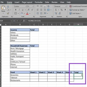 Create-a-Monthly-Budget-Tracker-in-Excel-Manually-6 خطوات بسيطة لإنشاء متتبع ميزانية شهرية باستخدام Excel