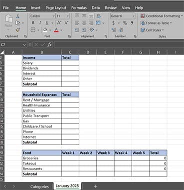 Create-a-Monthly-Budget-Tracker-in-Excel-Manually-8 خطوات بسيطة لإنشاء متتبع ميزانية شهرية باستخدام Excel