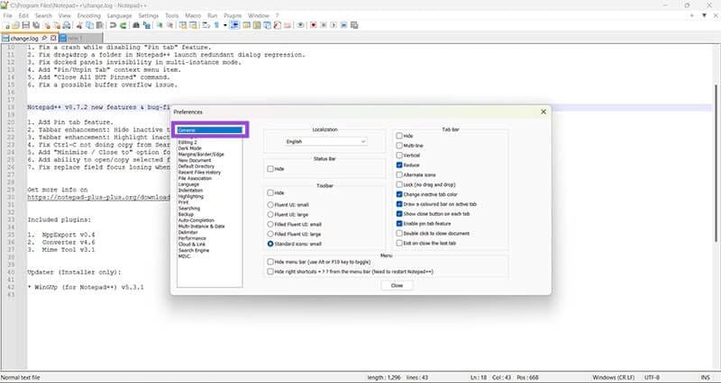 How-to-Disable-the-Pin-Tab-in-Notepad-4 تعطيل ميزة Pin Tabs في Notepad++ بسهولة خطوة بخطوة
