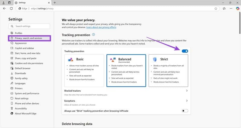 Stop-Edge-From-Collecting-Tracking-Data-2 خمس طرق لمنع Windows 11 من جمع البيانات الشخصية