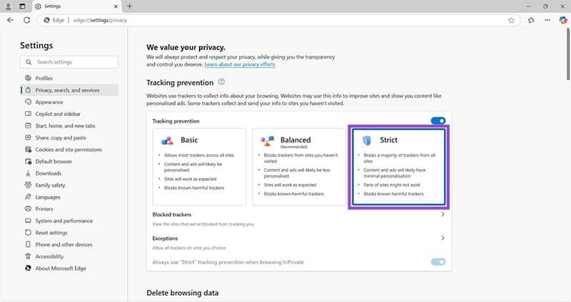 Stop-Edge-From-Collecting-Tracking-Data-3 خمس طرق لمنع Windows 11 من جمع البيانات الشخصية