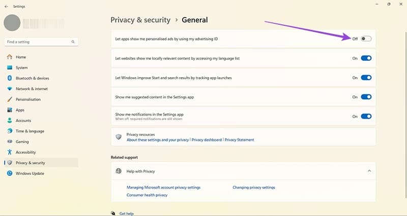 Stop-Windows-11-From-Collecting-Personal-Data-It-Sends-to-Ad-Partners-2 خمس طرق لمنع Windows 11 من جمع البيانات الشخصية