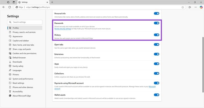 Turn-Off-Edges-Saved-Data-3 خمس طرق لمنع Windows 11 من جمع البيانات الشخصية
