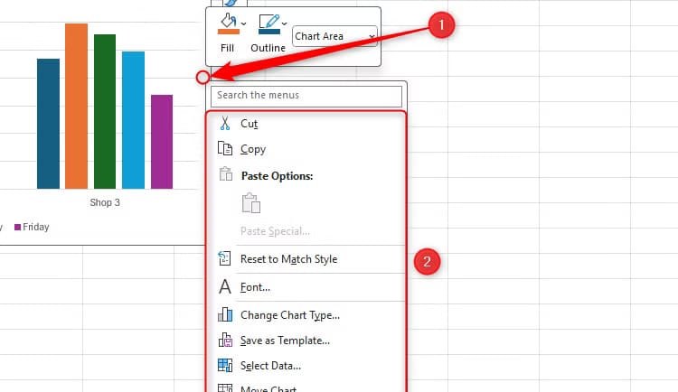 a-chart-in-excel-with-the-right-click-menu-activated خطوات بسيطة لجعل الرسوم البيانية في Excel أكثر احترافية