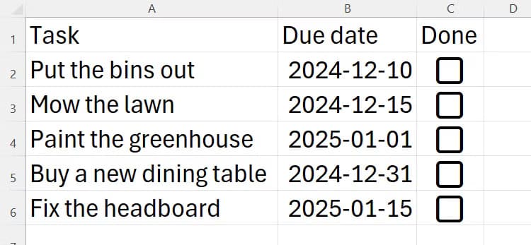 a-checklist-in-excel-whose-columns-are-automatically-adjusted-to-fit-their-data-based-on-vba-code-added طرق تعديل عرض الأعمدة في Excel ليتناسب مع البيانات تلقائيًا