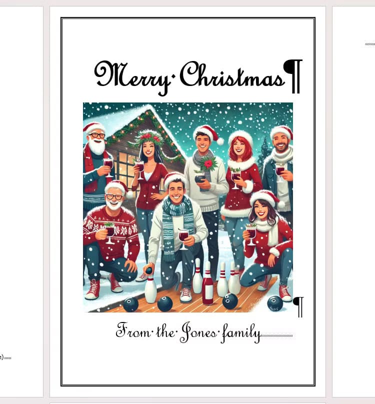 a-christmas-card-front-design-in-microsoft-word-which-includes-a-border-around-the-edge-some-text-and-an-image-generated-in-designer خطوات تصميم بطاقة عيد مميزة باستخدام Microsoft Word