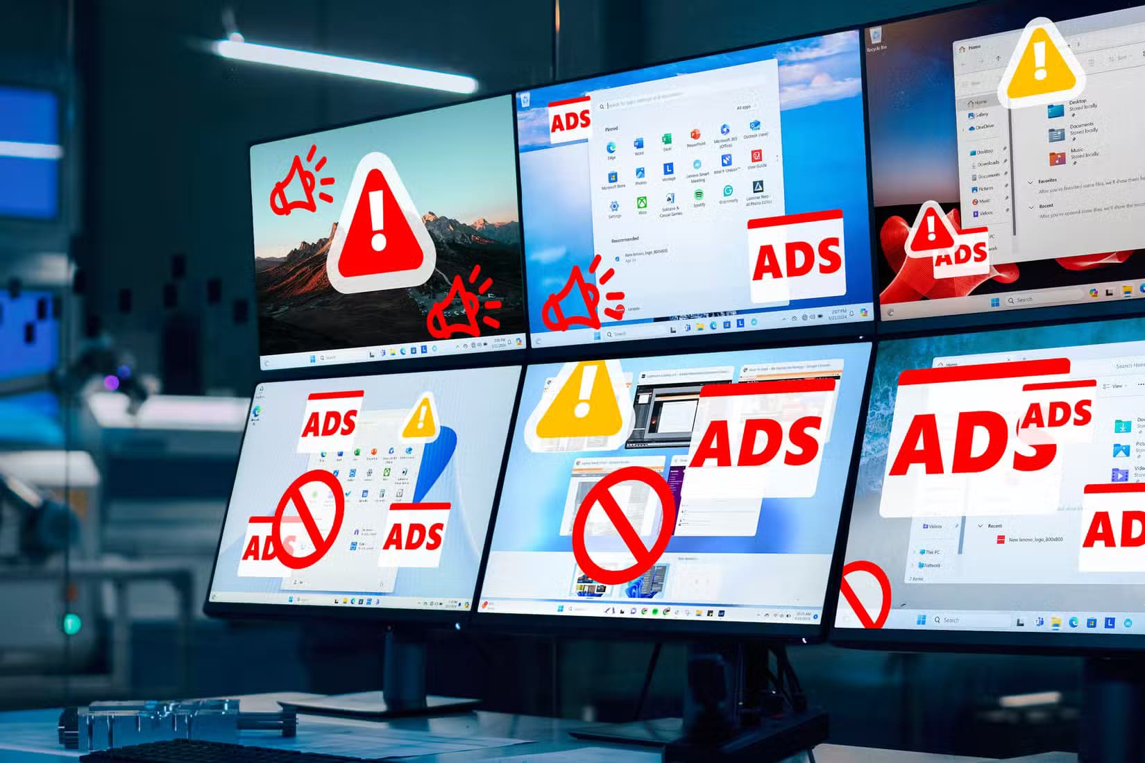 a-control-room-monitoring-multiple-windows-11-screens-with-intrusive-ads هل كتابة www في عناوين المواقع ضروري حقًا؟