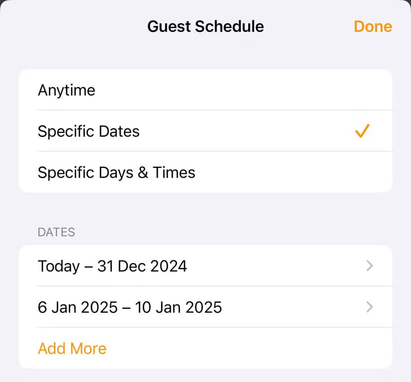 a-schedule-for-a-guest-coming-to-stay-for-two-periods-of-time طريقة مشاركة أجهزة Apple الذكية المنزلية بسهولة مع الآخرين