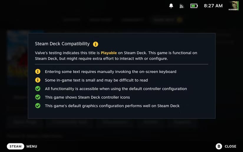 a-steam-deck-compatibility-disclaimer-in-steamos هل يعتبر Steam Deck الخيار المناسب لمحبي الألعاب بدون كمبيوتر؟