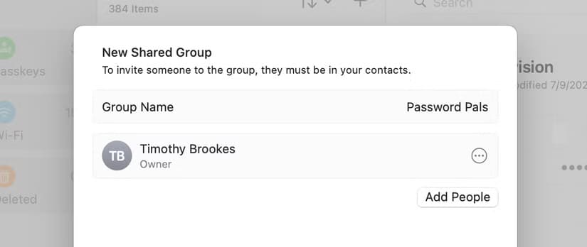 add-people-to-a-new-shared-passwords-group-in-apple-passwords-for-mac كيفية استخدام ميزة مشاركة كلمة المرور في تطبيق Apple Passwords
