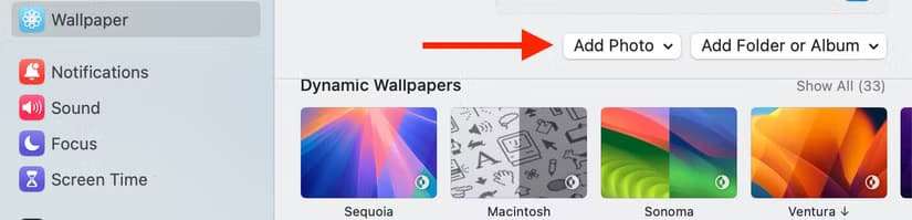 add-photo-button-in-settings-app-on-a-mac كيفية إضافة لمسات من البهجة لجهاز Mac في موسم العطلات