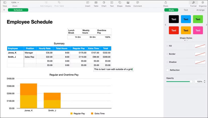 apple-numbers-canvas-demonstrated مزايا Apple Numbers التي تجعله خيارًا مميزًا عن Microsoft Excel